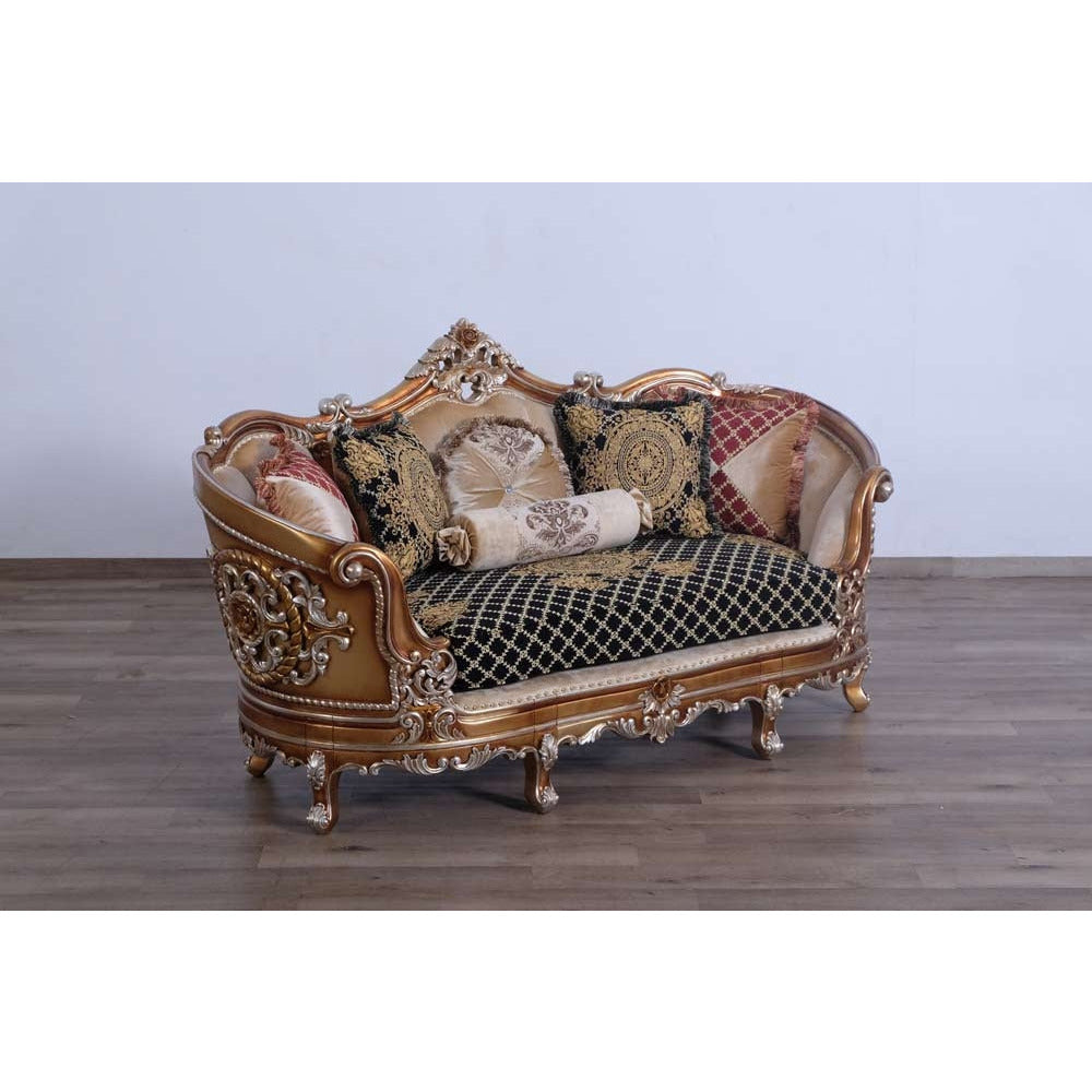 European Furniture - Saint Germain II 4 Piece Luxury Living Room Set in Light Gold & Antique Silver - 35552-SL2C - New Star Living
