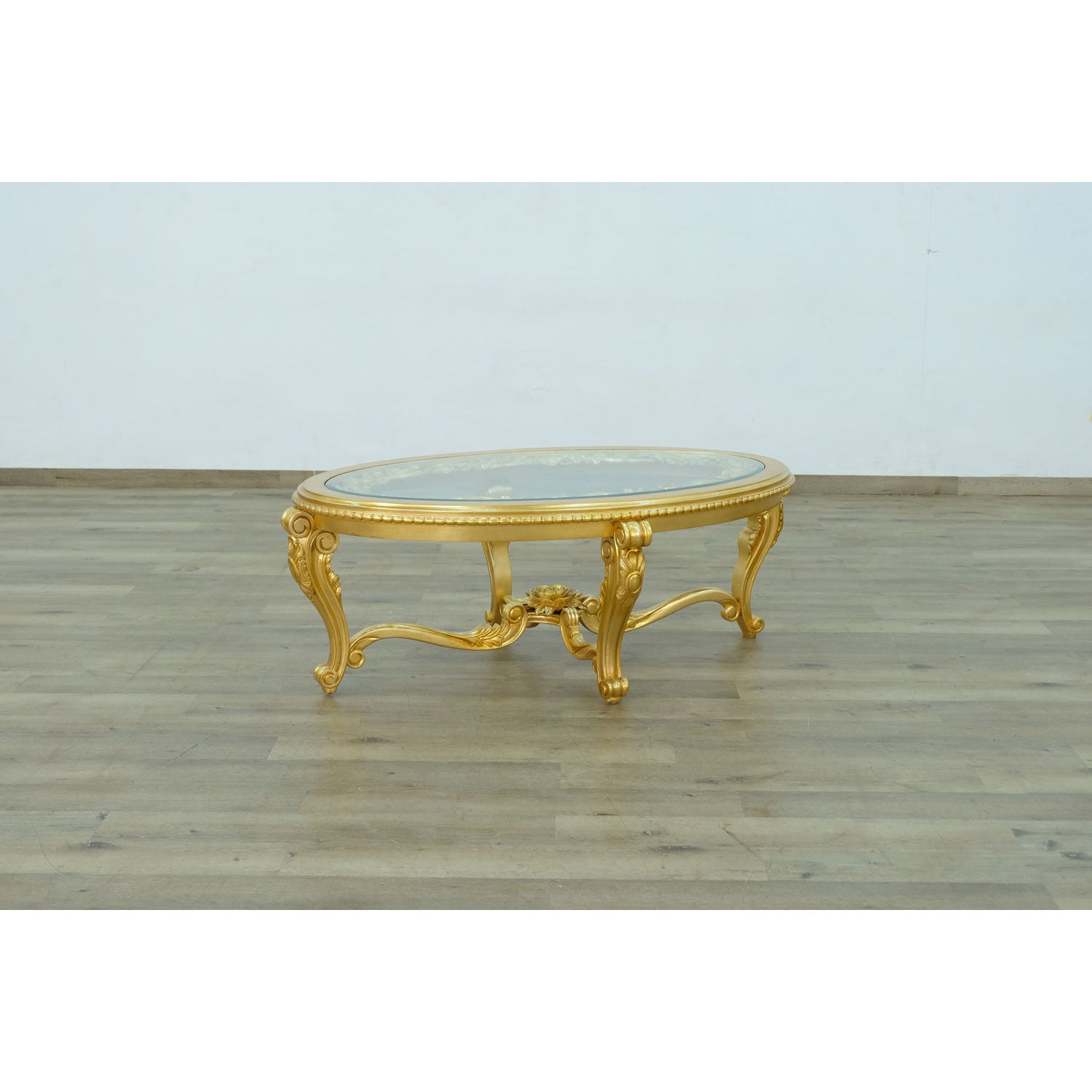 European Furniture - Luxor Coffee Table in Gold Leaf - 68584-CT - New Star Living