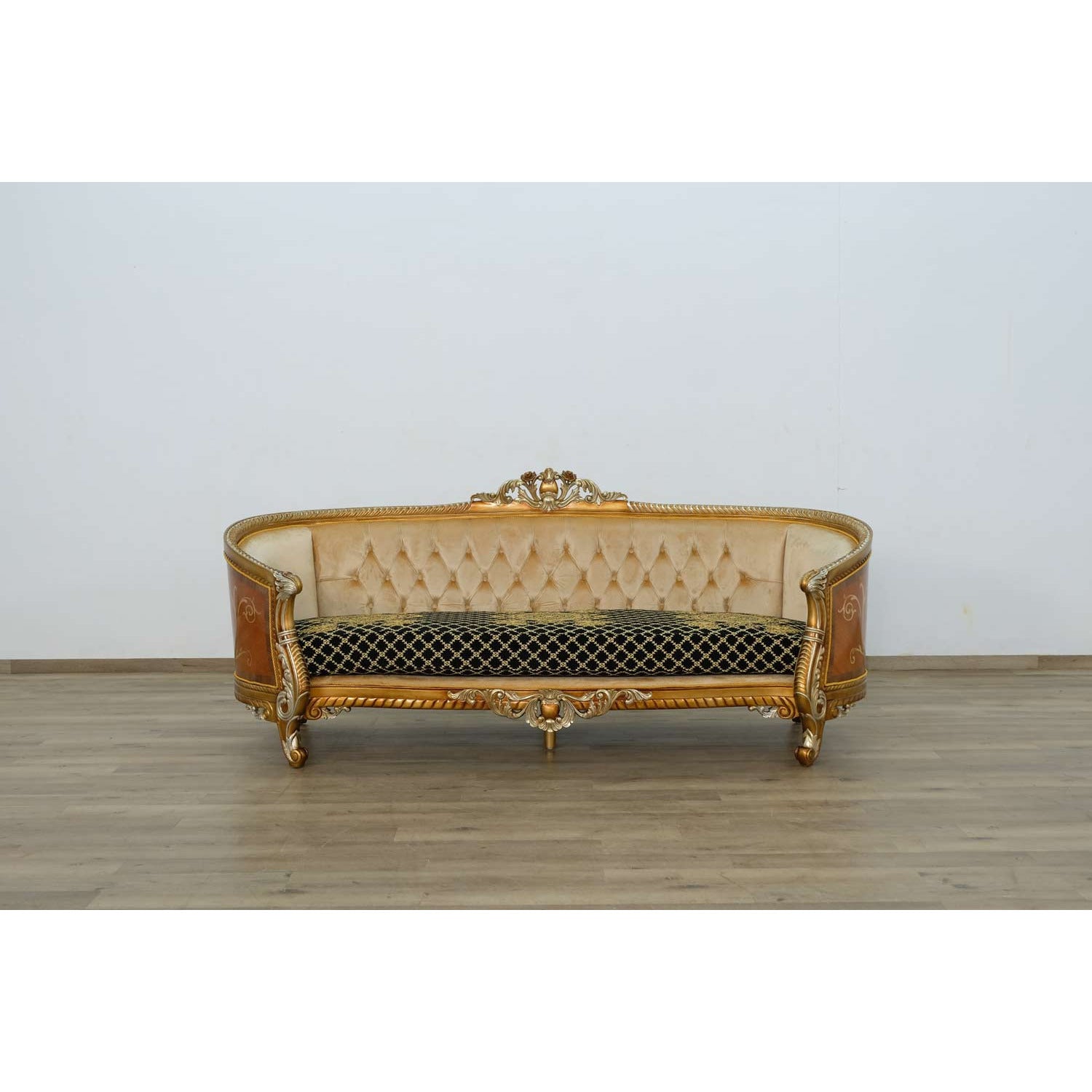 European Furniture - Luxor II Loveseat in Black Gold - 68586-L - New Star Living
