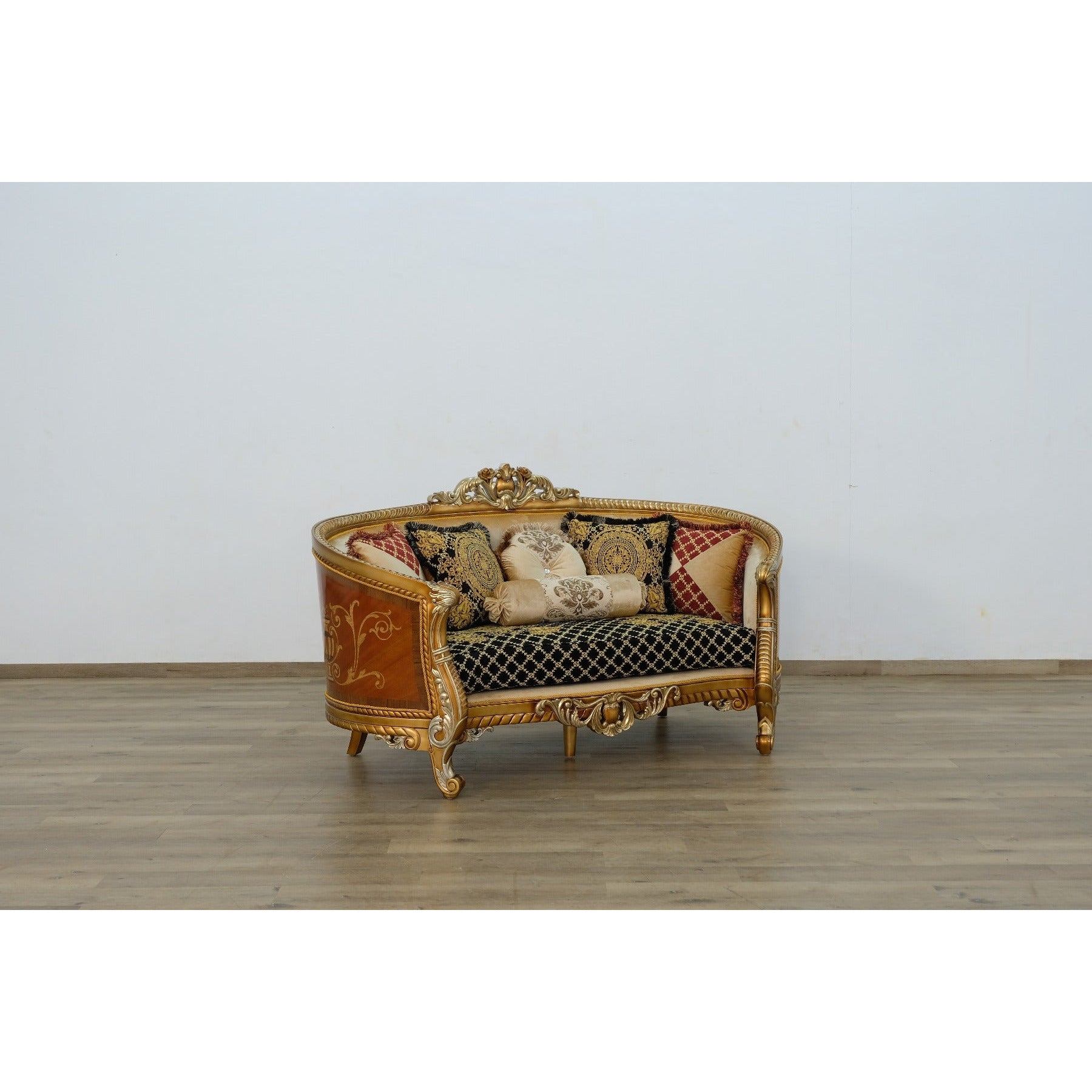 European Furniture - Luxor II 2 Piece Living Room Set in Black Gold - 68586-2SET - New Star Living