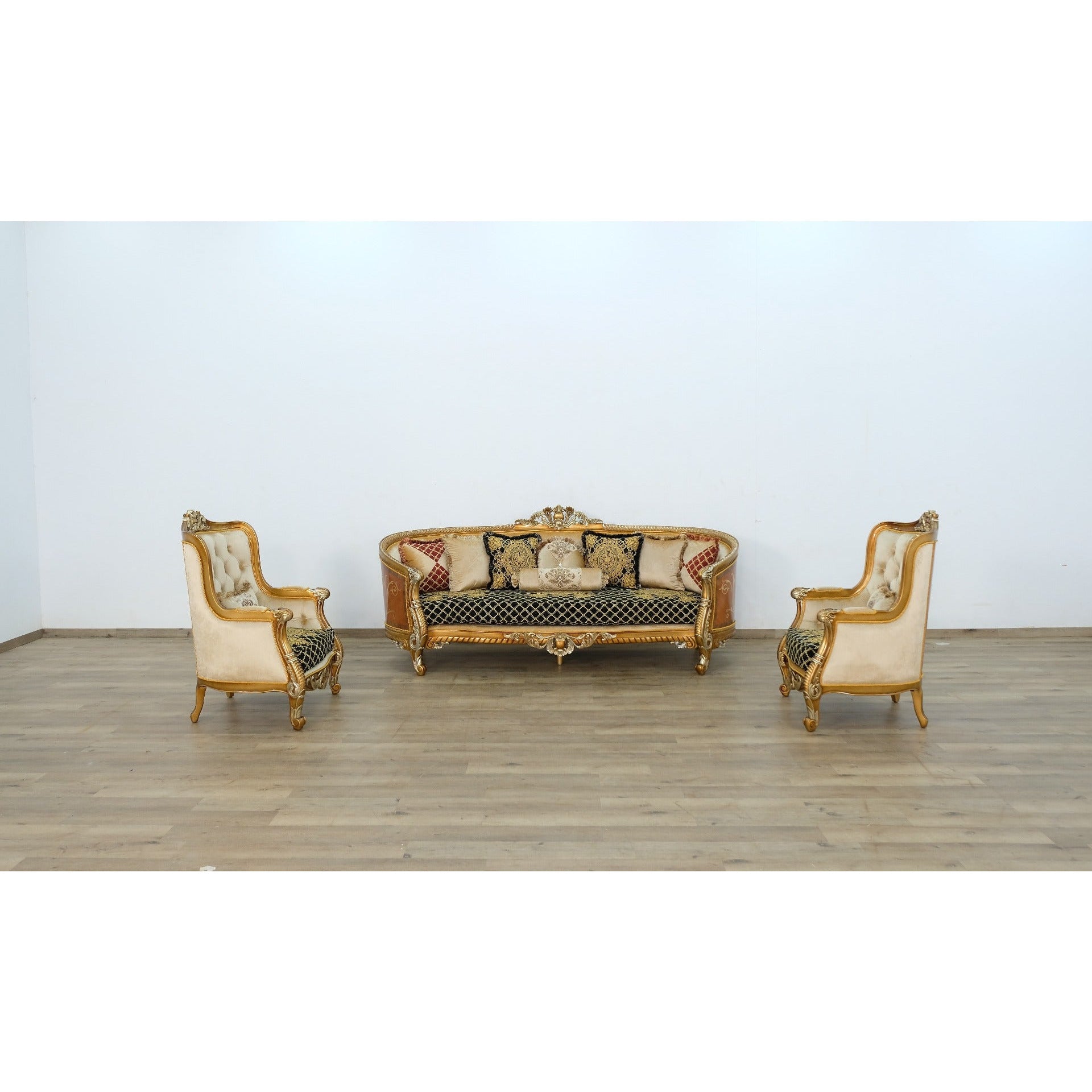 European Furniture - Luxor II Sofa in Black Gold - 68586-S - New Star Living