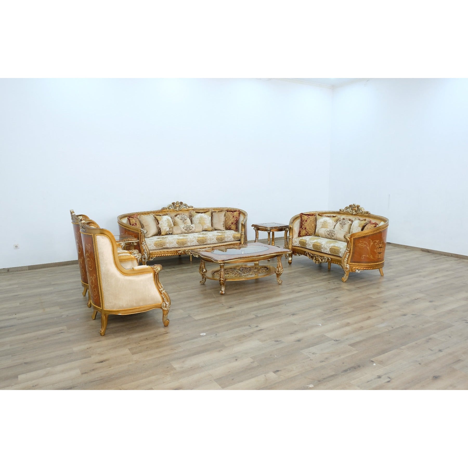 European Furniture - Luxor II Loveseat in Brown Gold - 68587-L - New Star Living