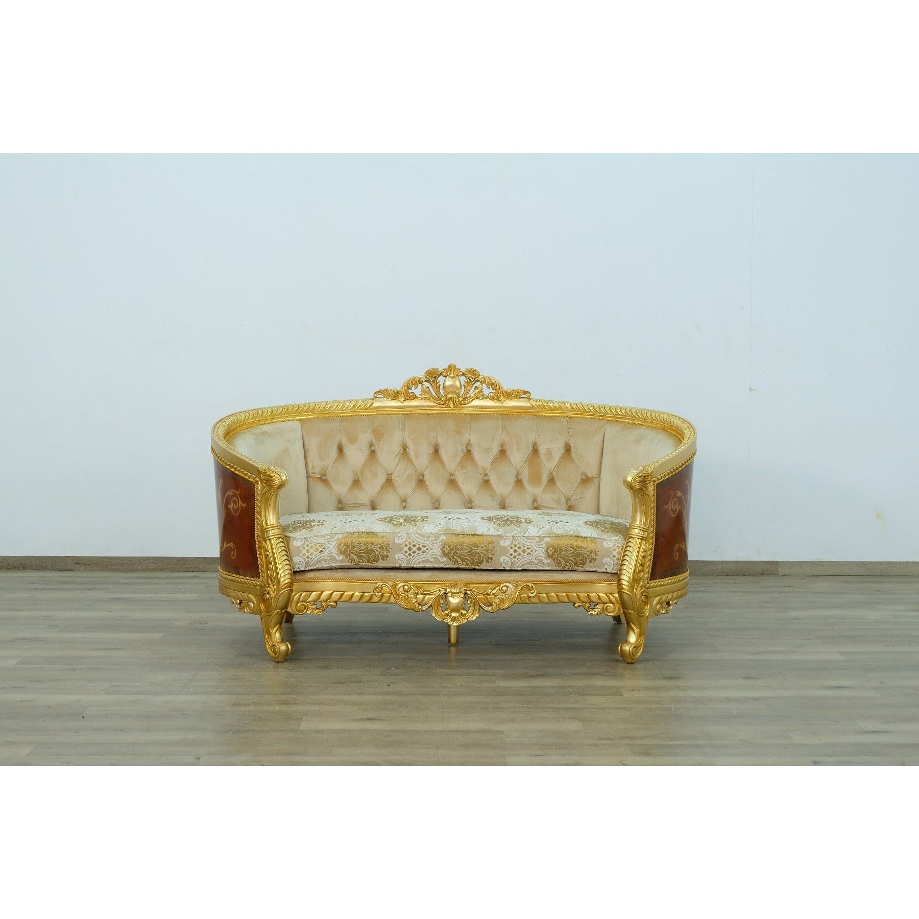 European Furniture - Luxor 3 Piece Living Room Set in Gold Leaf - 68584-3SET - New Star Living