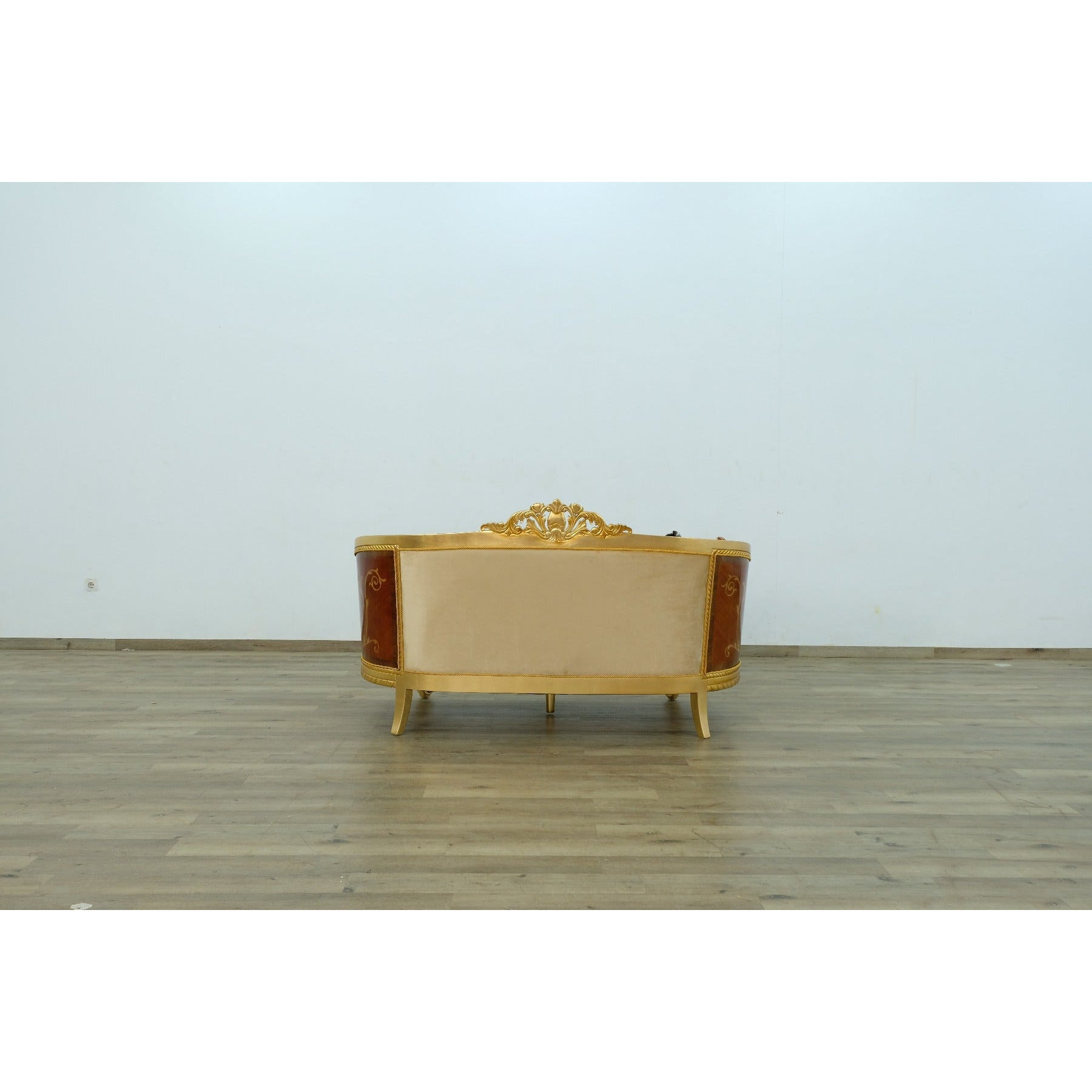 European Furniture - Luxor Loveseat in Gold Leaf Black - 68585-L - New Star Living