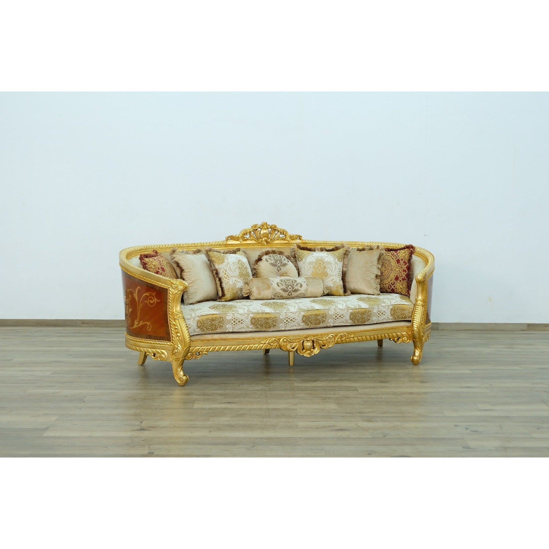 European Furniture - Luxor 4 Piece Living Room Set in Gold Leaf - 68584-4SET - New Star Living