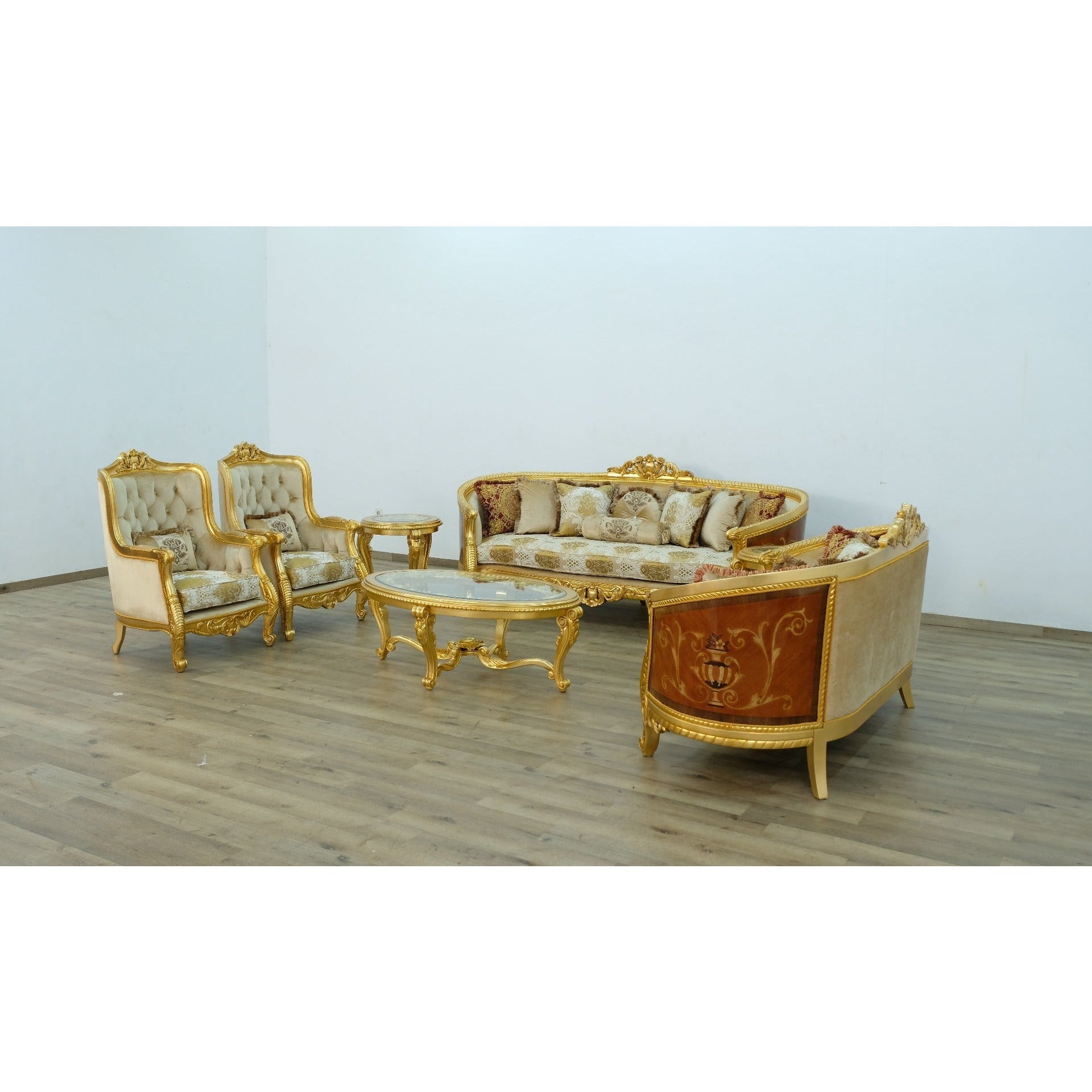 European Furniture - Luxor Sofa in Gold Leaf - 68584-S - New Star Living