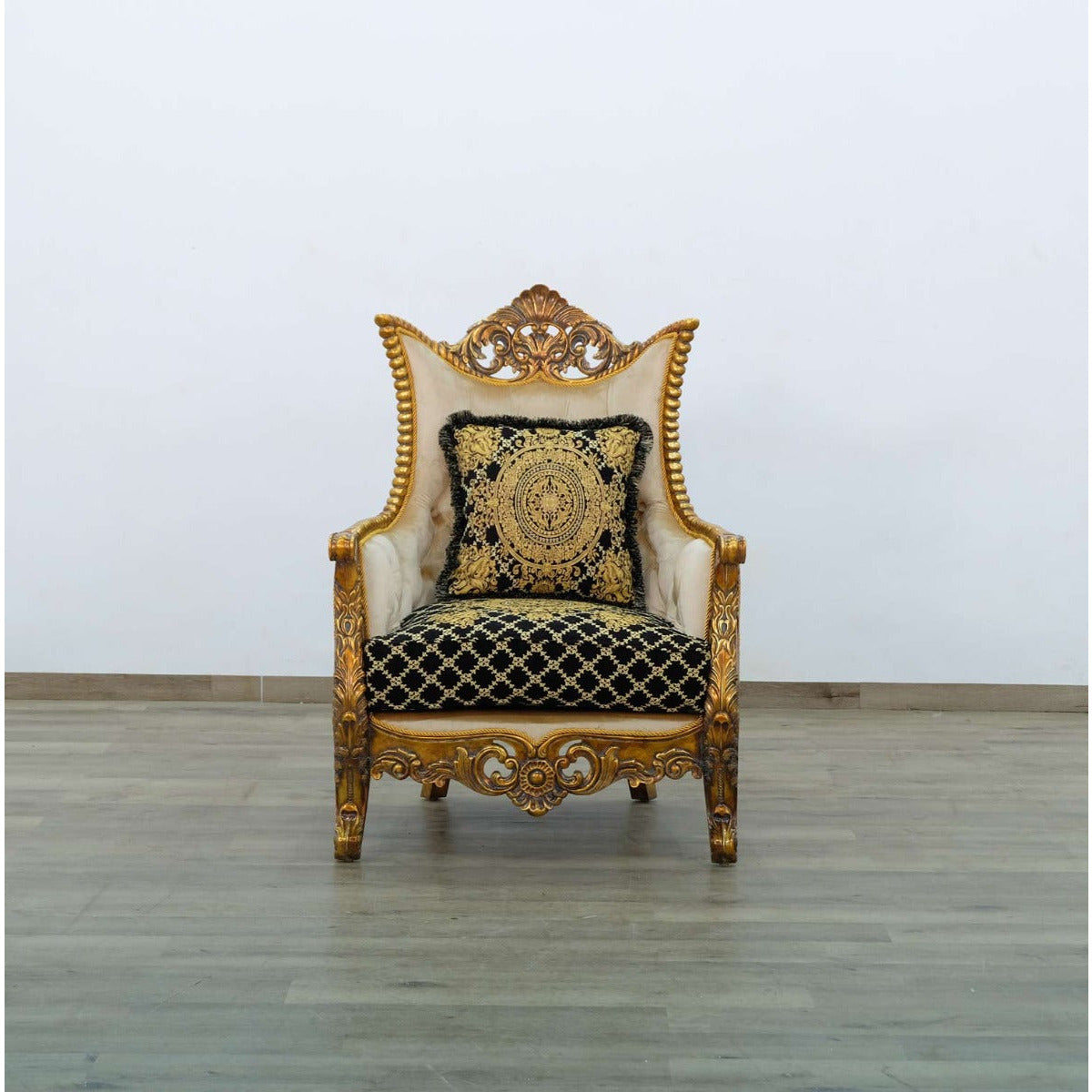 European Furniture - Maggiolini II Chair in Black and Gold - 31059-C - New Star Living