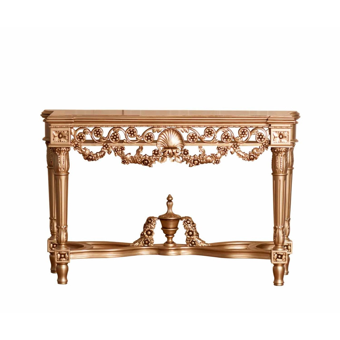 European Furniture - Maria Console Table in Gold - 34015-ST - New Star Living