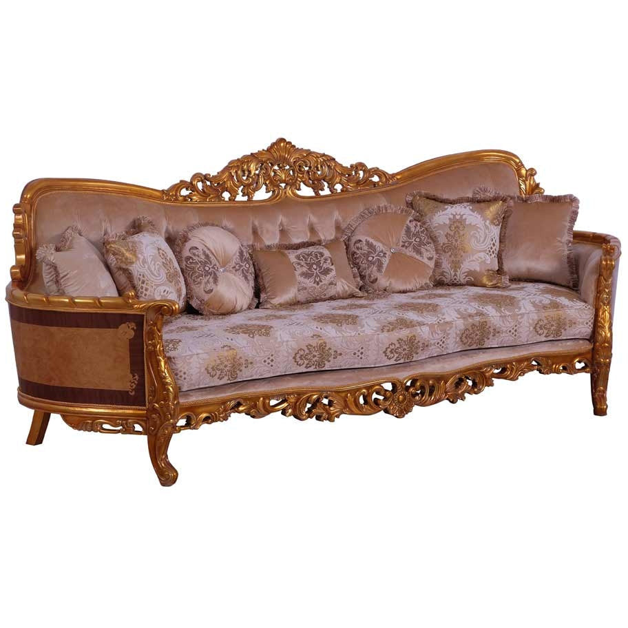 European Furniture - Modigliani III 4 Piece Luxury Living Room Set in Ikat and Gold - 31056-SL2C - New Star Living