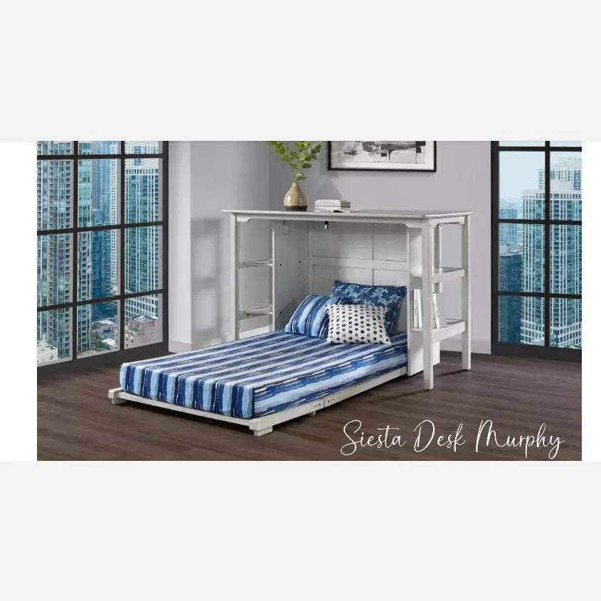 Night and Day Furniture Siesta Desk Twin Murphy Cabinet Bed Complete - New Star Living