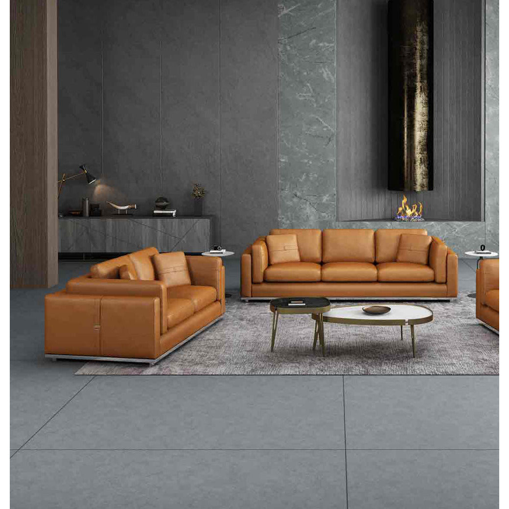 European Furniture - Picasso 2 Piece Living Room Set in Cognac - 25552-2SET - New Star Living