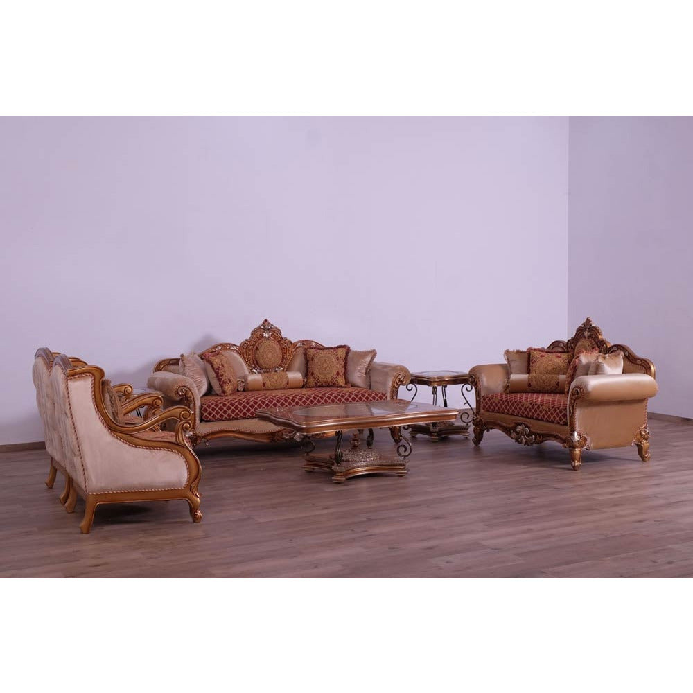 European Furniture - Raffaello III Coffee Table in Red & Gold - 41026-CT - New Star Living