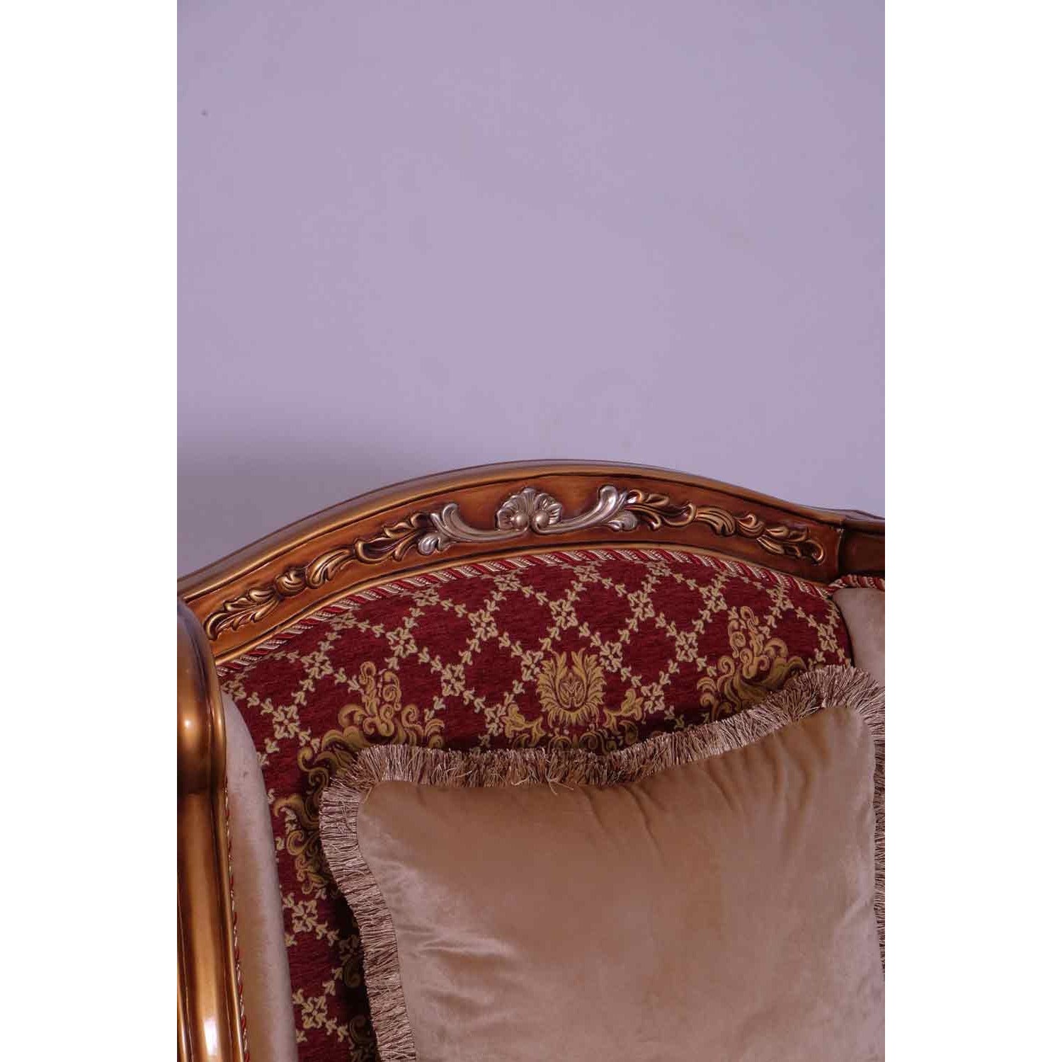 European Furniture - Raffaello III 2 Piece Luxury Sofa Set in Red & Gold - 41022-SL - New Star Living