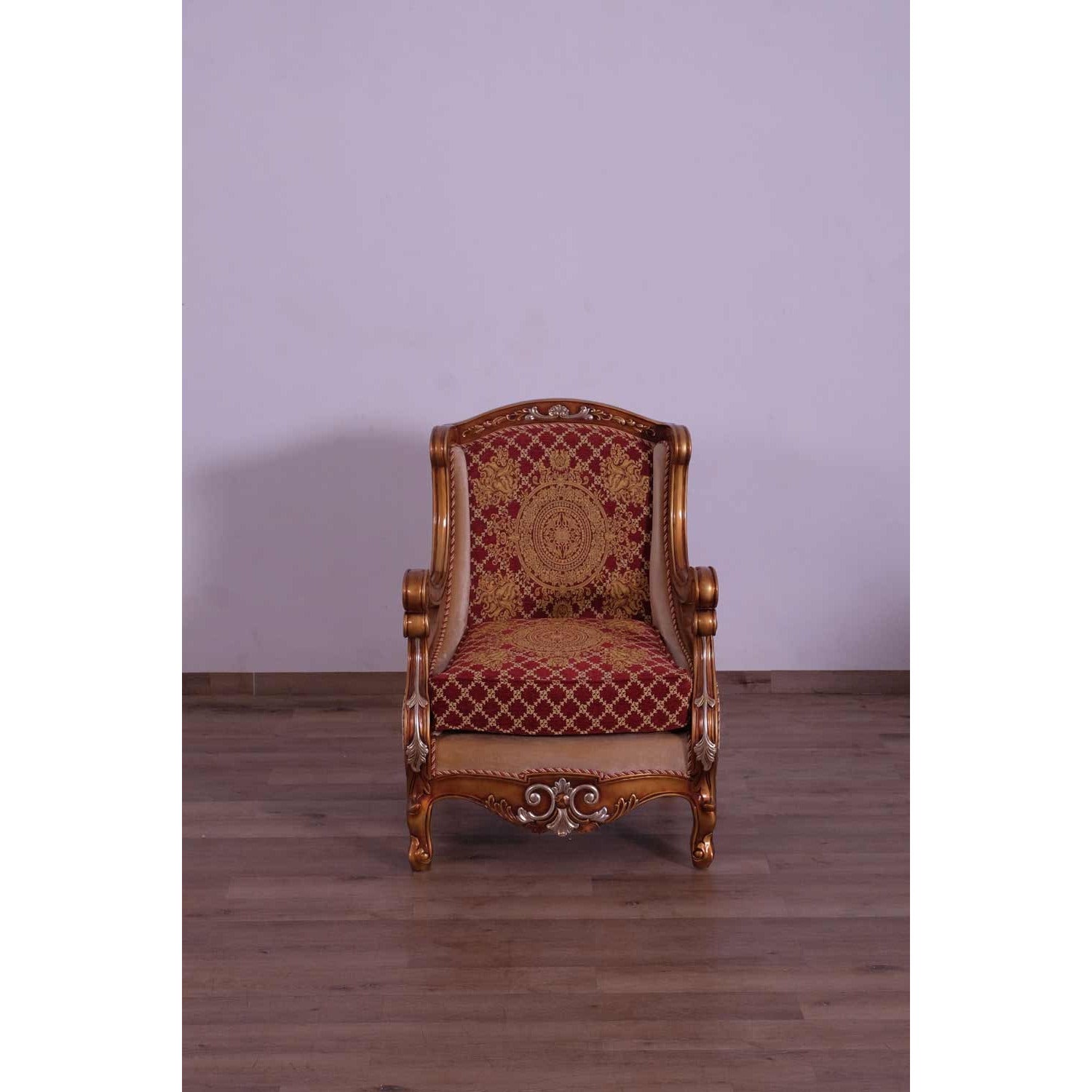 European Furniture - Raffaello III Luxury Chair in Red & Gold - 41022-C - New Star Living
