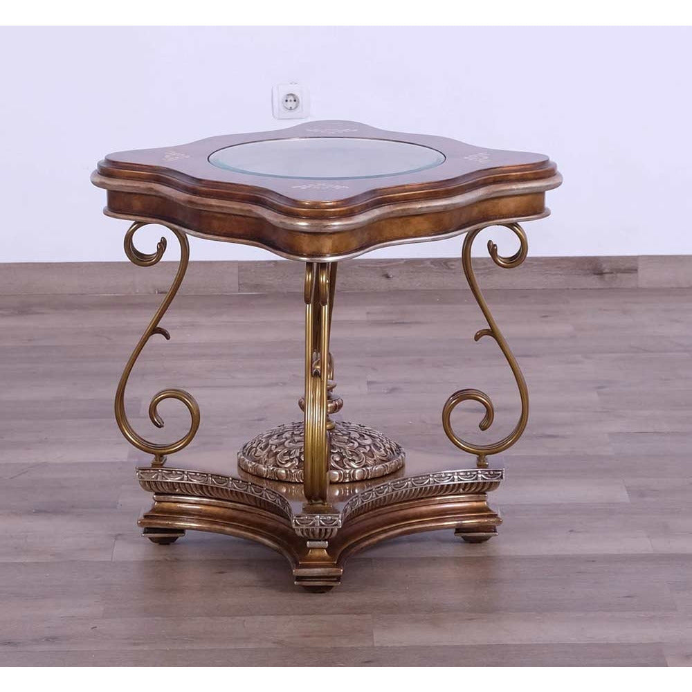 European Furniture - Rosella Luxury End Table in Parisian Bronze - 44697-ET - New Star Living