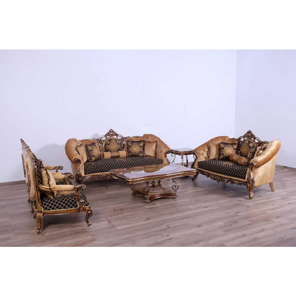European Furniture - Rosella Luxury Sofa in Black and Parisian Bronze - 44697-S - New Star Living