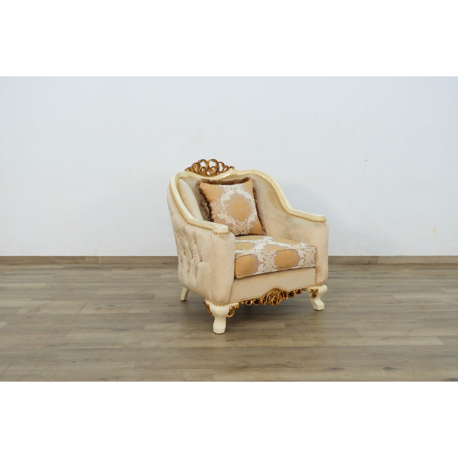 European Furniture - Angelica Chair in Brown & Gold - 45352-C - New Star Living