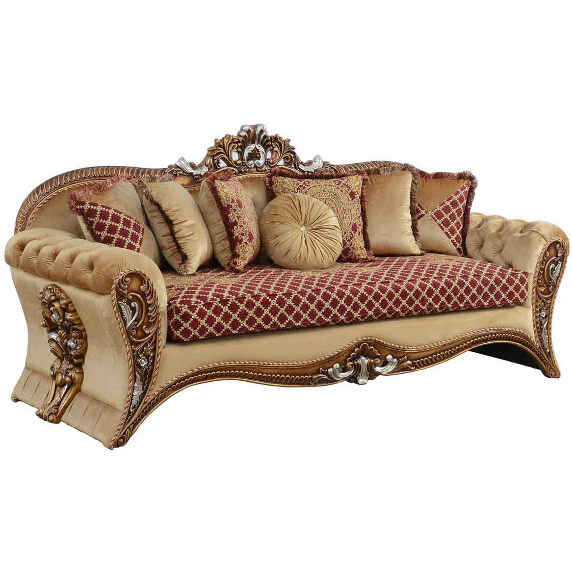 European Furniture - Emperador III Sofa in Red Gold - 42036-S - New Star Living