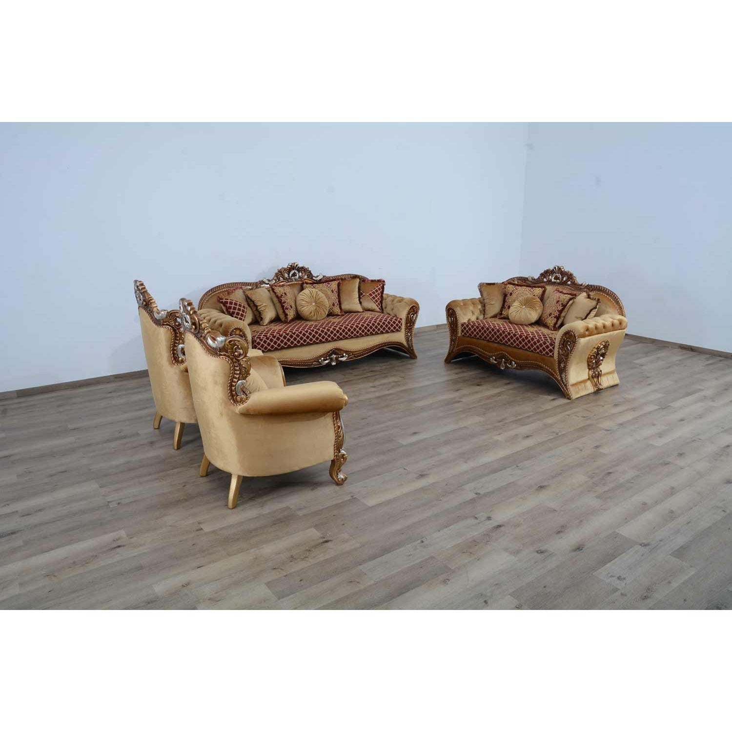 European Furniture - Emperador III 4 Piece Living Room Set in Red Gold - 42036-4SET - New Star Living