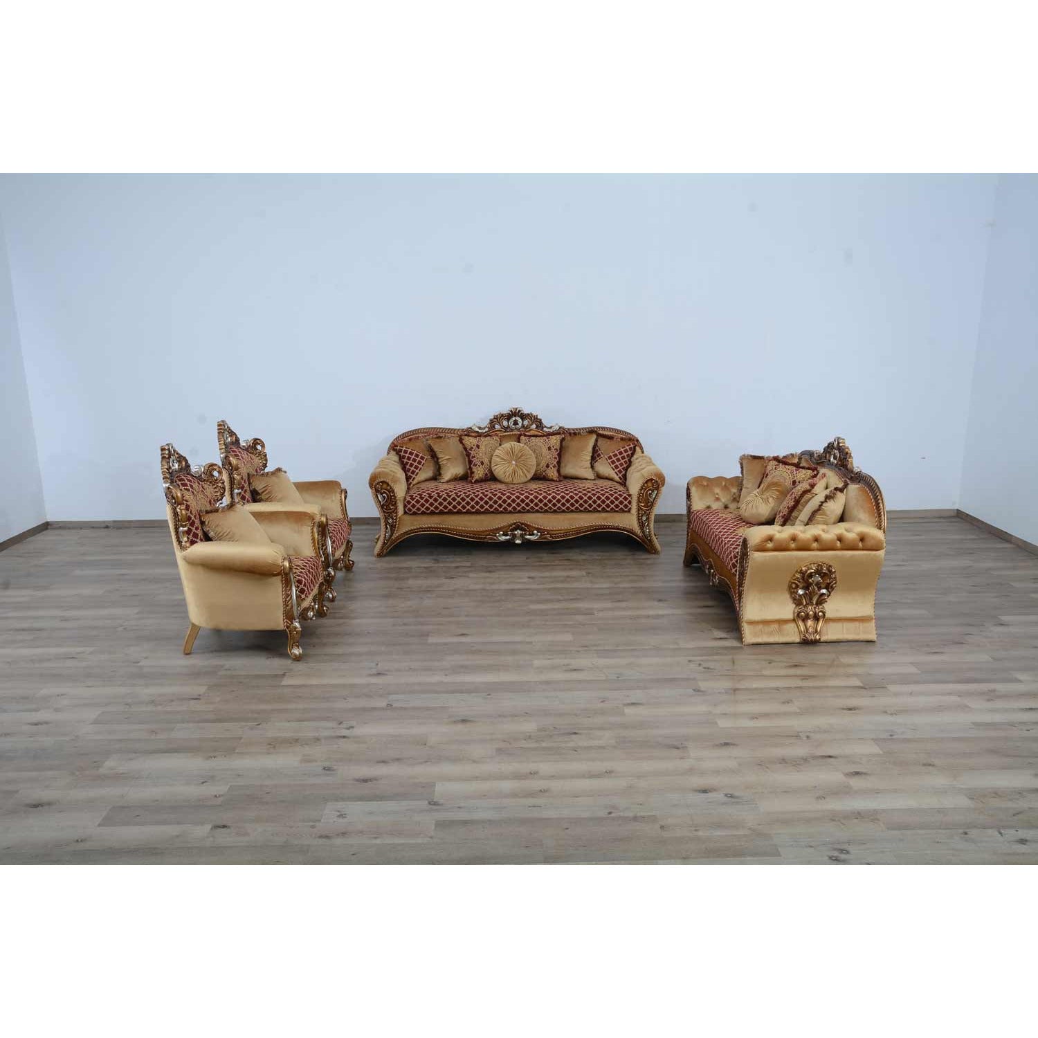 European Furniture - Emperador III 2 Piece Living Room Set in Red Gold - 42036-2SET - New Star Living