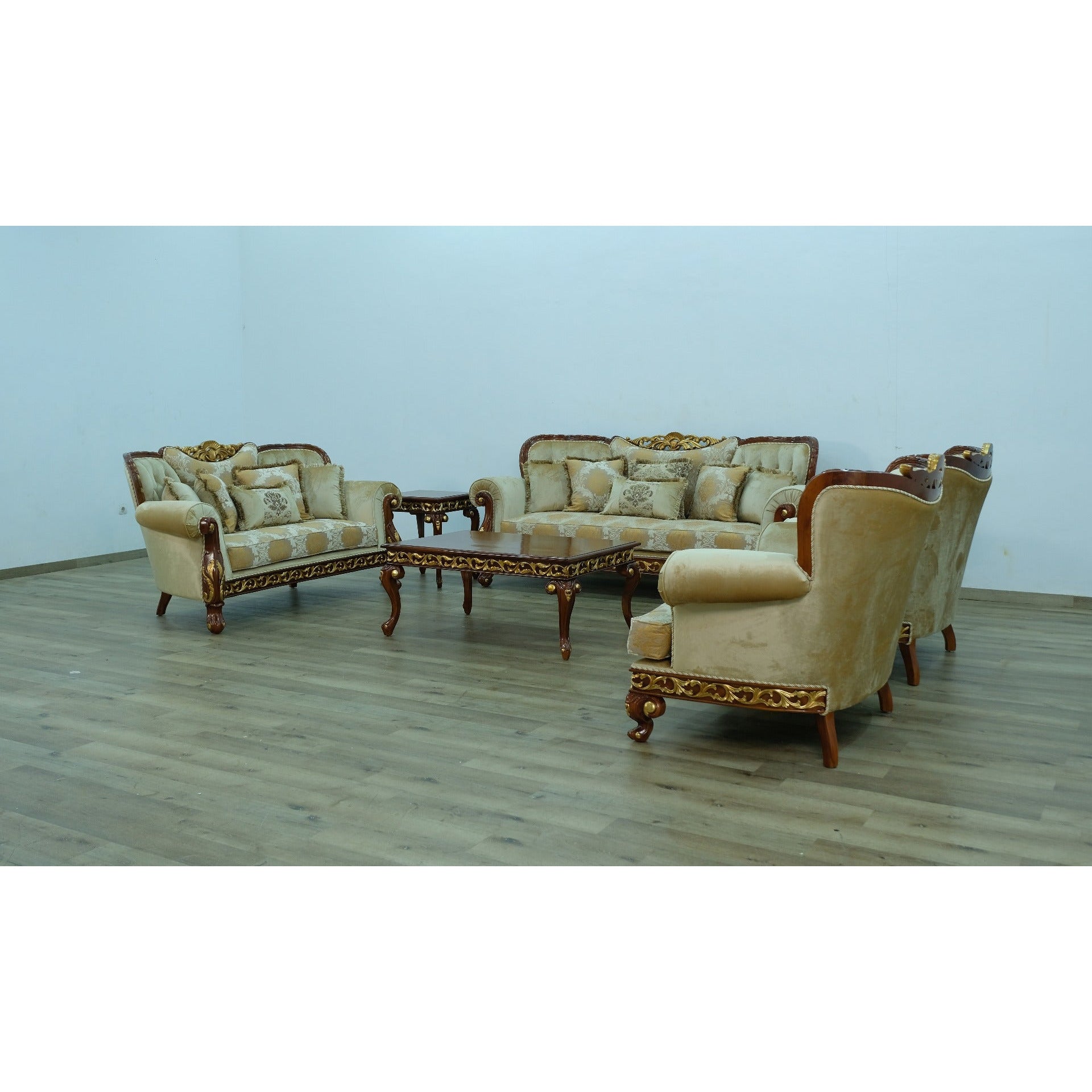 European Furniture - Fantasia II Loveseat in Gold-Brown - 40019-L - New Star Living