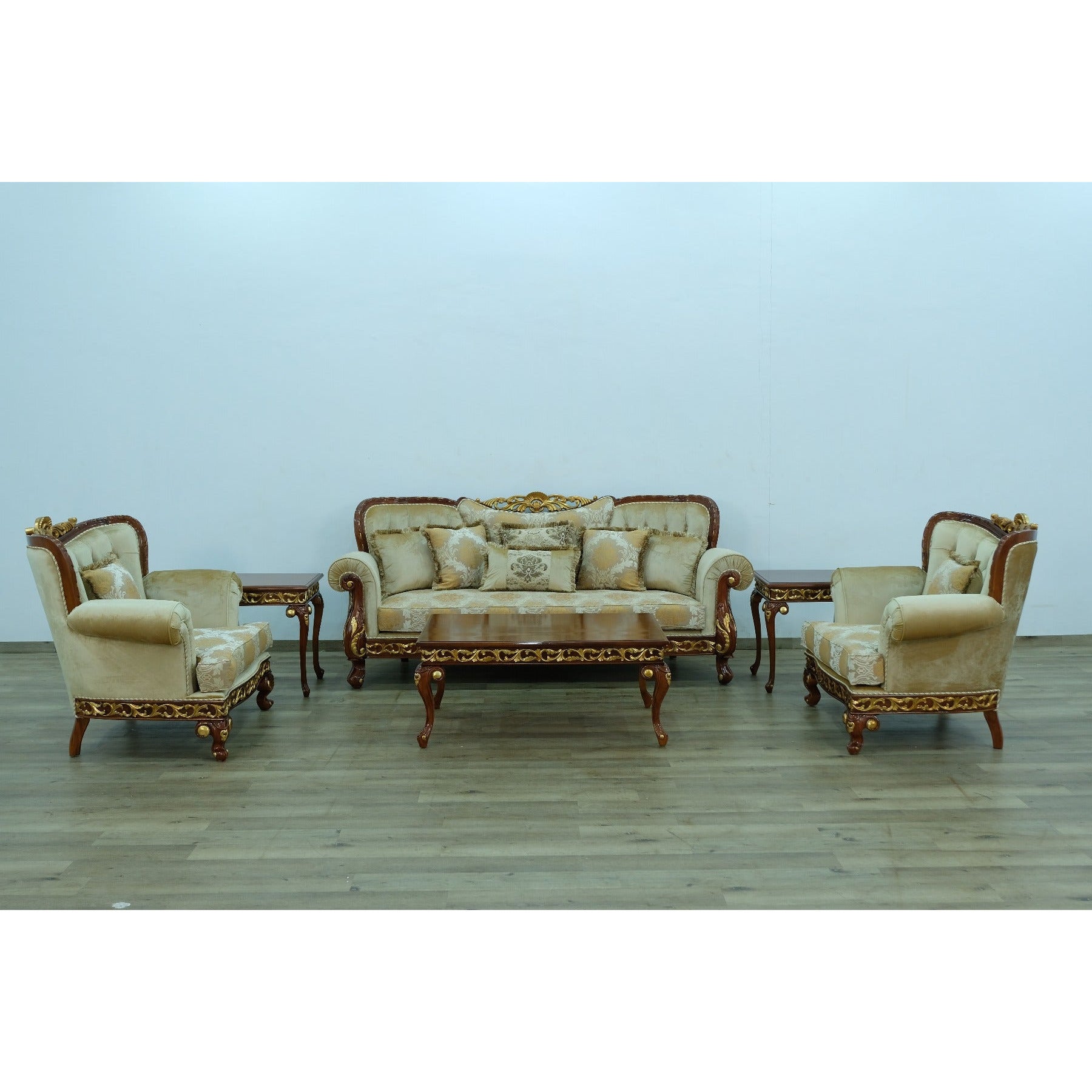 European Furniture - Fantasia II 3 Piece Living Room Set in Gold-Brown - 40019-3SET - New Star Living