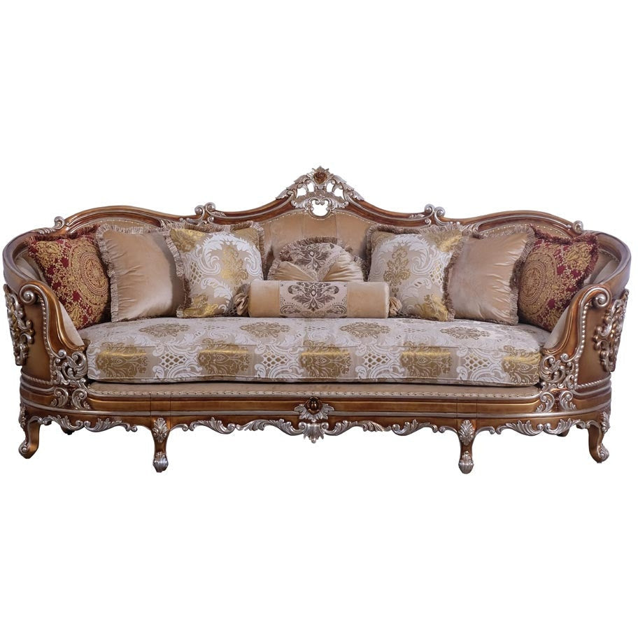 European Furniture - Saint Germain 3 Piece Luxury Living Room Set in Light Gold & Antique Silver - 35550-S2C - New Star Living