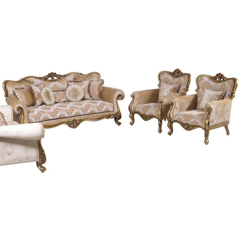 European Furniture - Cleopatra 3 Piece Luxury Living Room Set in Golden Bronze - 4798-S2C - New Star Living