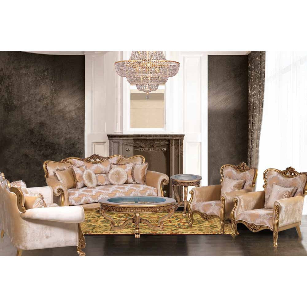 European Furniture - Cleopatra 4 Piece Luxury Living Room Set in Golden Bronze - 4798-SL2C - New Star Living