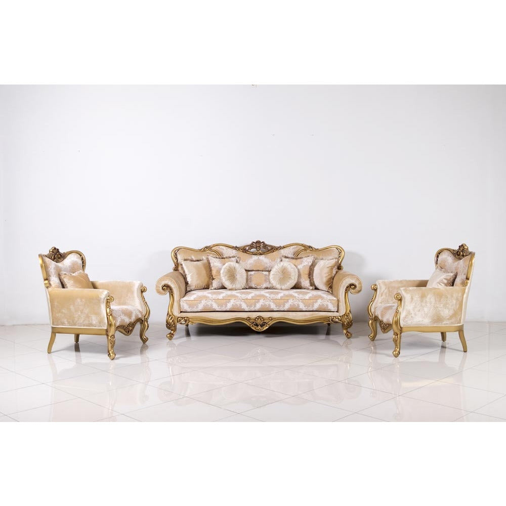European Furniture - Cleopatra 3 Piece Luxury Living Room Set in Golden Bronze - 4798-S2C - New Star Living