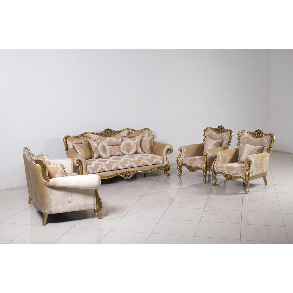 European Furniture - Cleopatra 3 Piece Luxury Living Room Set in Golden Bronze - 4798-SLC - New Star Living