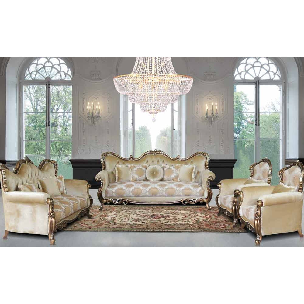 European Furniture - Tiziano Luxury Chair in Gold & Antique Silver - 38994-C - New Star Living