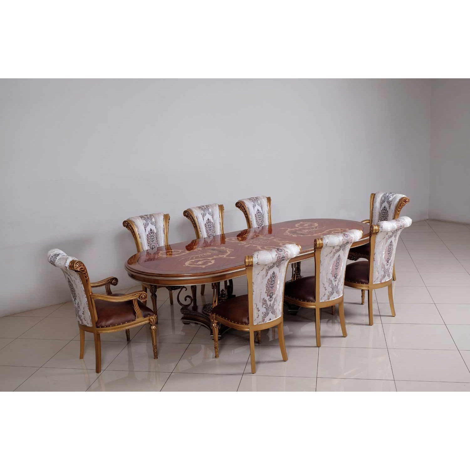 European Furniture - Valentina 5 Piece Dining Room Set in Brown - 51955-5SET - New Star Living