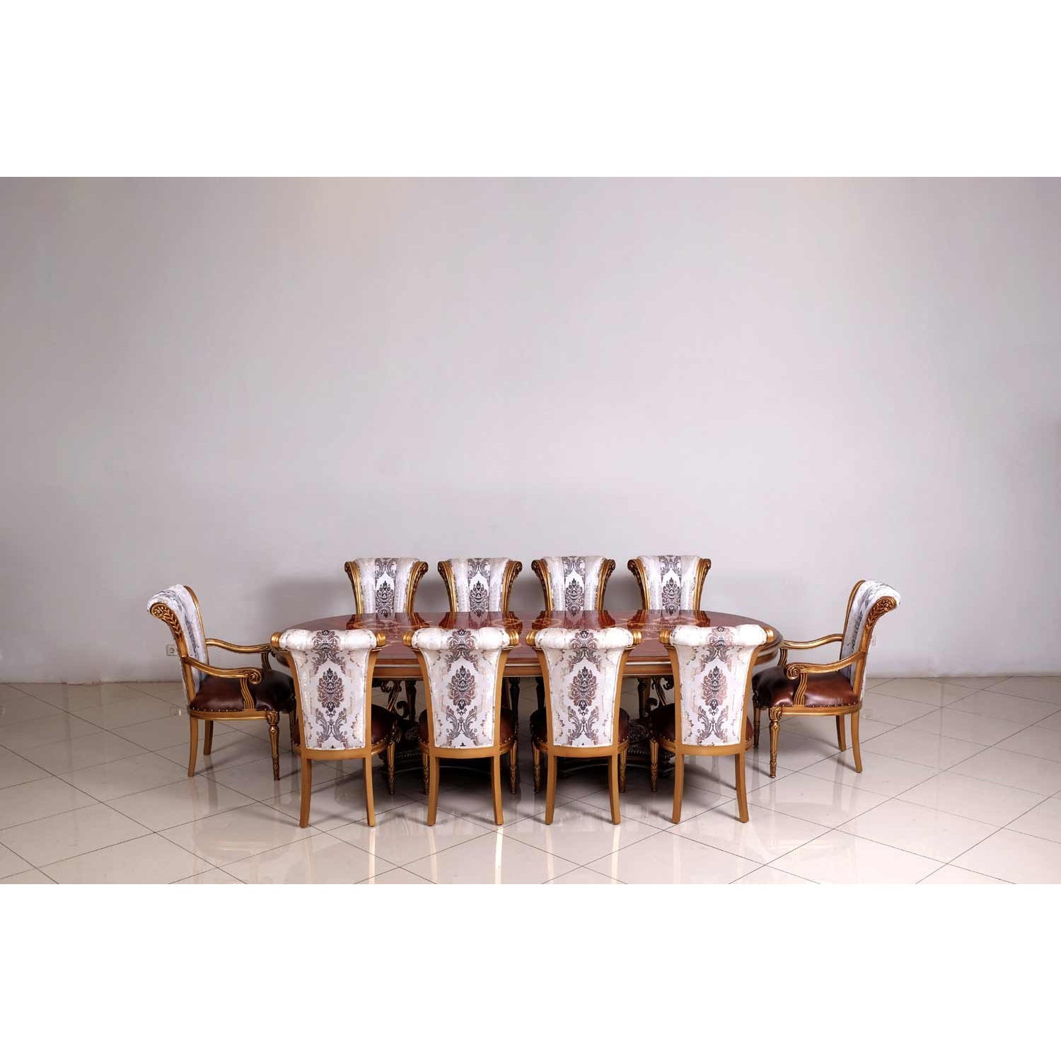 European Furniture - Valentina 7 Piece Dining Room Set in Brown - 51955-7SET - New Star Living