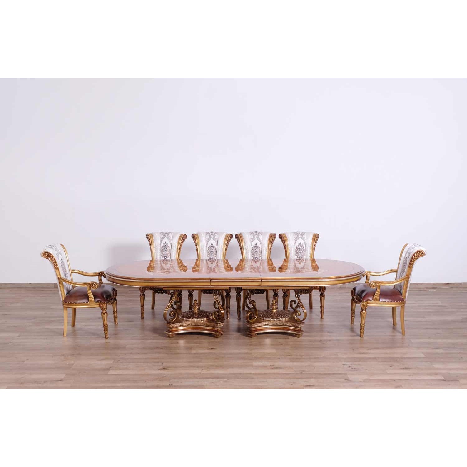 European Furniture - Valentina 7 Piece Dining Room Set in Brown - 51955-7SET - New Star Living