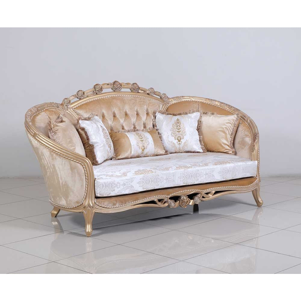 European Furniture - Valentina 3 Piece Luxury Living Room Set in Dark Champagne - 45001-SLC - New Star Living