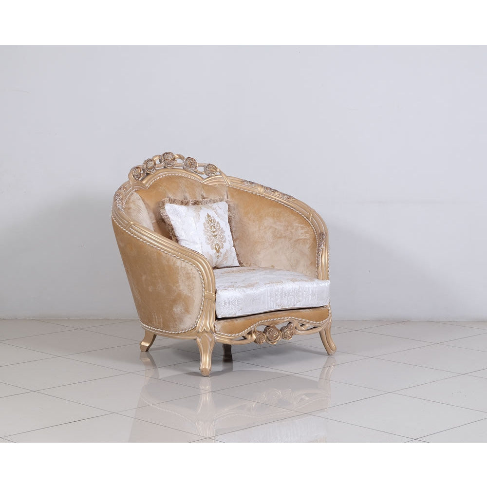 European Furniture - Valentina 4 Piece Luxury Living Room Set in Dark Champagne - 45001-SL2C - New Star Living