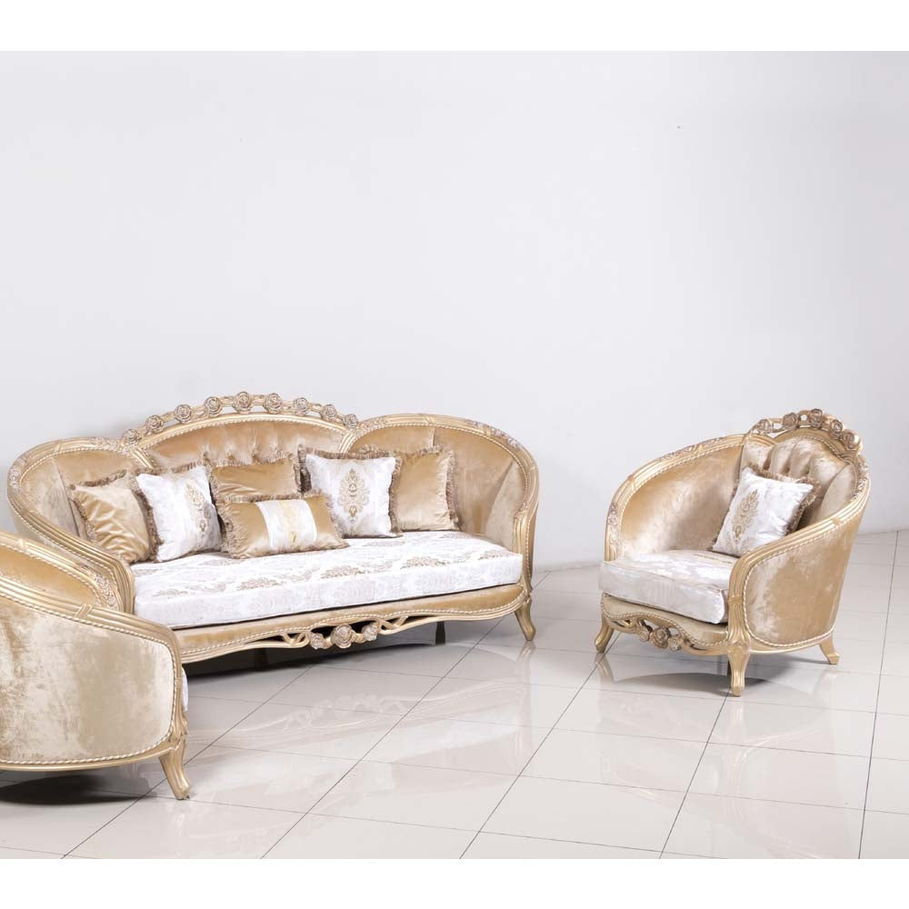 European Furniture - Valentina Luxury Loveseat in Dark Champagne - 45001-L - New Star Living