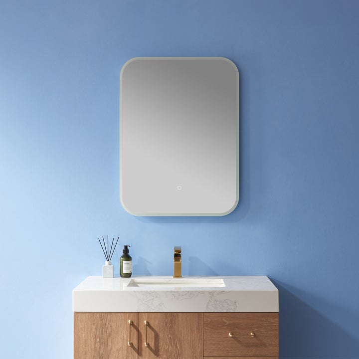 Vinnova 24'' Horizontal Wall Mounted LED Modern and Contemporary Bathroom Mirror - 802024R-LED-AC - New Star Living