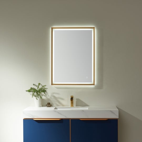 Vinnova 24'' Rectangle LED Lighted Accent Bathroom/Vanity Wall Mirror - 812024R-LED-GF - New Star Living