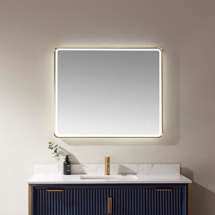 Vinnova 36'' Rectangle LED Lighted Accent Bathroom/Vanity Wall Mirror - 816036R-LED-GF - New Star Living