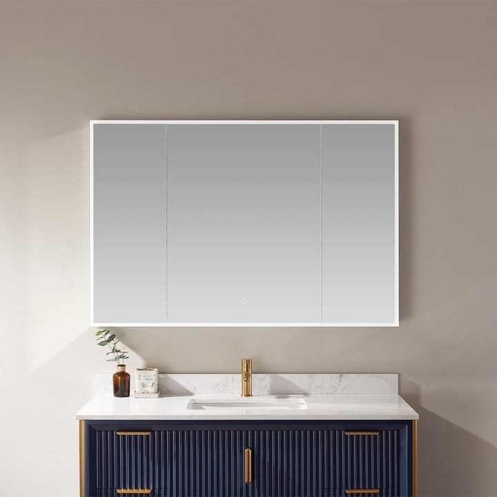 Vinnova 48" Rectangle Frameless Lighted Medicine Cabinet Wall Mounted Mirror - 810048R-LED-MC - New Star Living