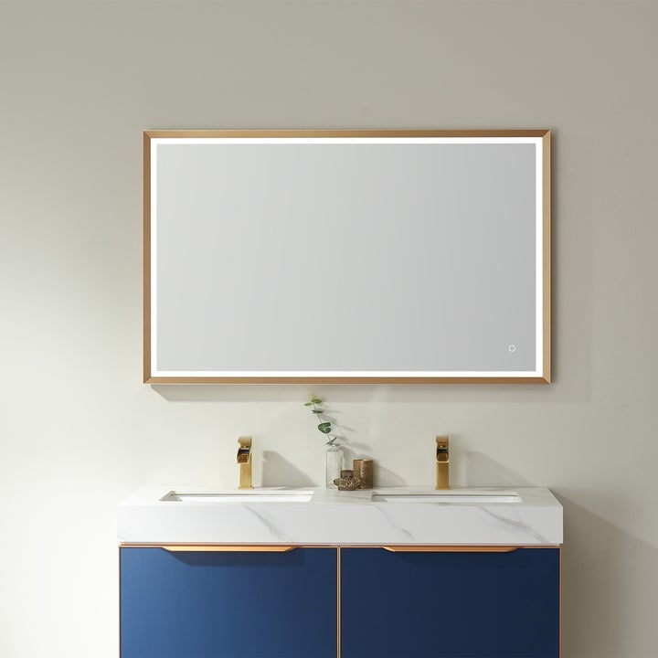 Vinnova 48'' Rectangle LED Lighted Accent Bathroom/Vanity Wall Mirror - 812048R-LED-GF - New Star Living
