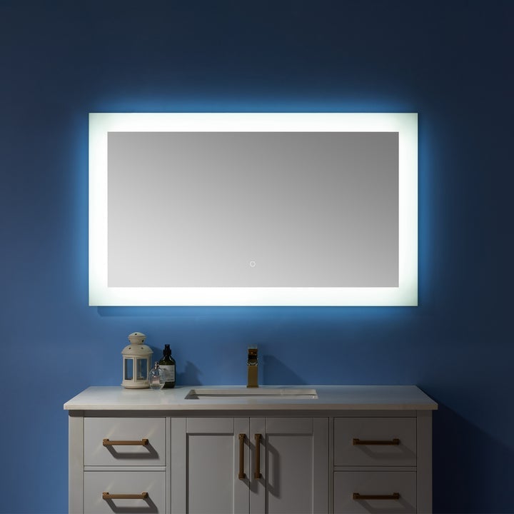 Vinnova 60" Rectangle LED Lighted Accent Bathroom/Vanity Wall Mirror - 807060R-LED-AC - New Star Living