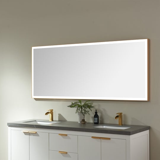 Vinnova 72'' Rectangle LED Lighted Accent Bathroom/Vanity Wall Mirror - 814072R-LED-GF - New Star Living