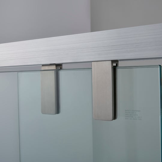 Vinnova Brescia 60" W x 58" H Double Sliding Framed Tub Door in Brushed Nickel - 307160-BP-BN - New Star Living