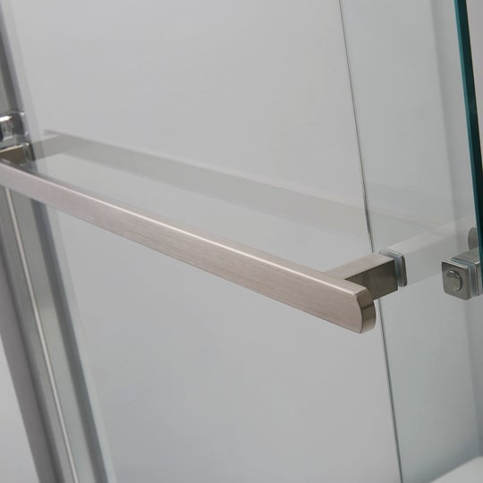 Vinnova Brescia 60" W x 76" H Double Sliding Framed Shower Door in Brushed Nickel - 307060-BP-BN - New Star Living