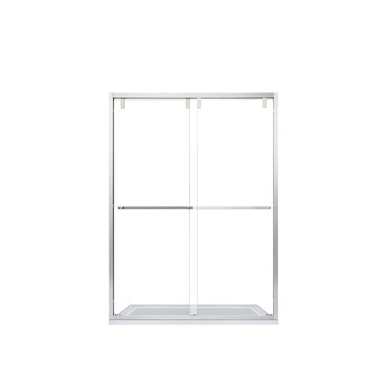 Vinnova Brescia 60" W x 76" H Double Sliding Framed Shower Door in Brushed Nickel - 307060-BP-BN - New Star Living