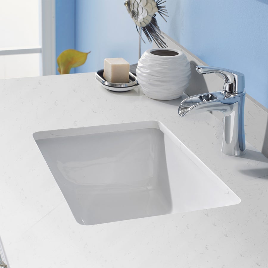 Vinnova Lorna 48" Single Vanity in White and Composite Carrara White Stone Countertop With Mirror - 783048-WH-WS - New Star Living