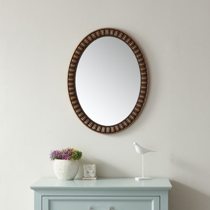 Vinnova Palermo 30" Oval Bathroom/Vanity Metallic Bronze framed Wall Mirror - 823030-CMIR-MB - New Star Living